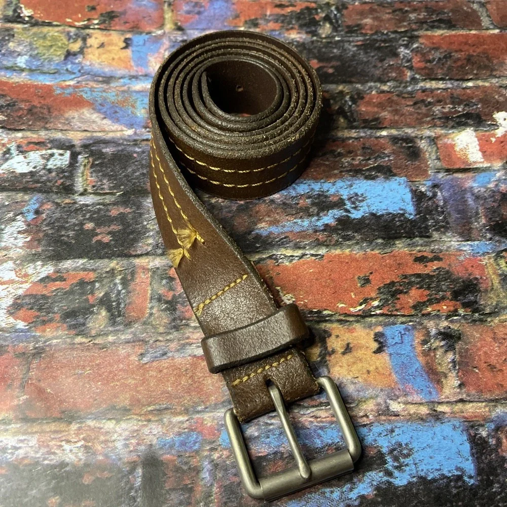 brown genuine real leather belt men 50